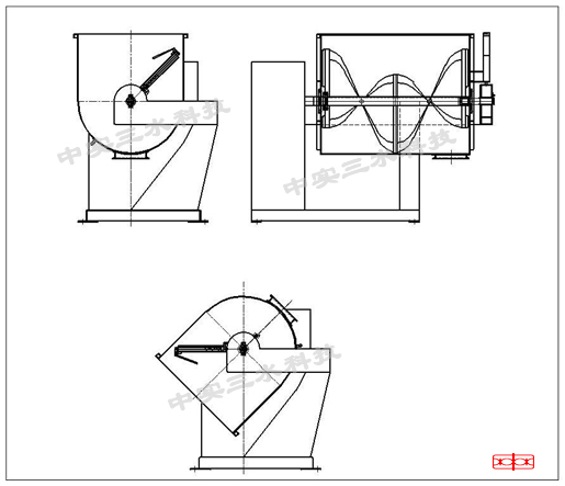 中實三水200L臥式螺帶攪拌機